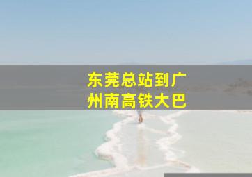 东莞总站到广州南高铁大巴