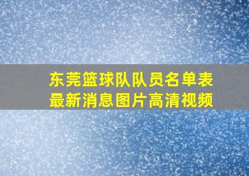 东莞篮球队队员名单表最新消息图片高清视频