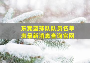 东莞篮球队队员名单表最新消息查询官网