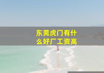 东莞虎门有什么好厂工资高