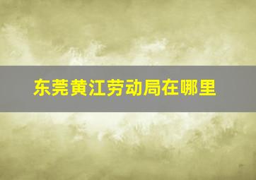 东莞黄江劳动局在哪里