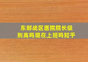 东部战区医院院长级别高吗现在上班吗知乎