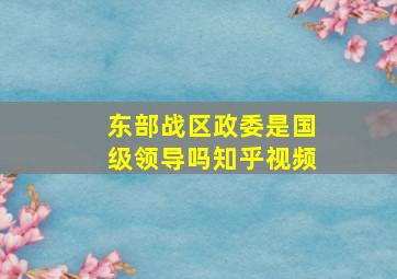 东部战区政委是国级领导吗知乎视频