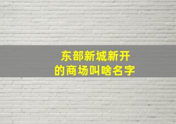 东部新城新开的商场叫啥名字