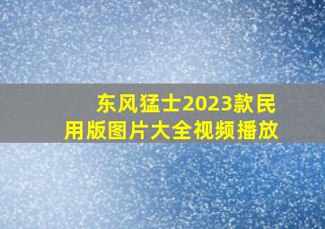 东风猛士2023款民用版图片大全视频播放