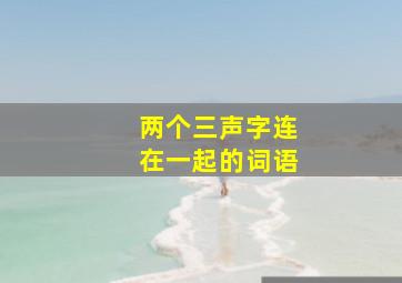 两个三声字连在一起的词语