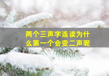 两个三声字连读为什么第一个会变二声呢