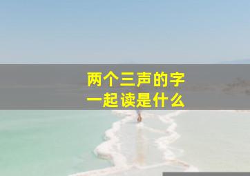 两个三声的字一起读是什么