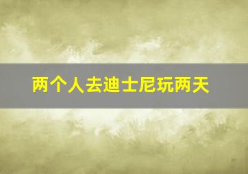 两个人去迪士尼玩两天