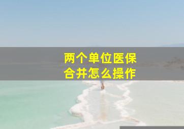 两个单位医保合并怎么操作