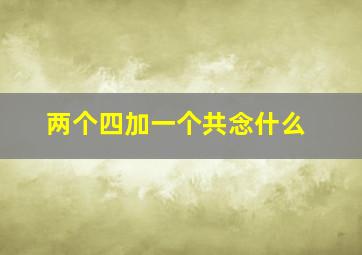 两个四加一个共念什么