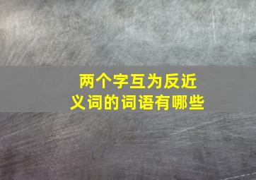 两个字互为反近义词的词语有哪些