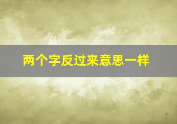 两个字反过来意思一样