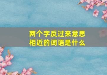 两个字反过来意思相近的词语是什么