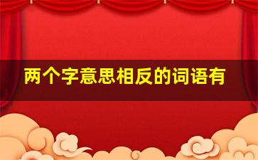 两个字意思相反的词语有