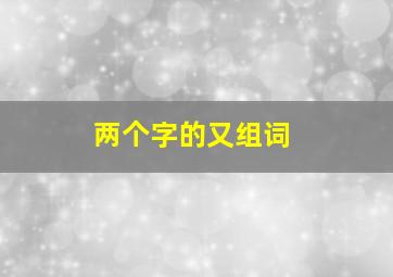 两个字的又组词