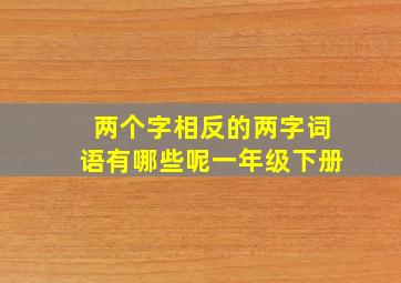 两个字相反的两字词语有哪些呢一年级下册