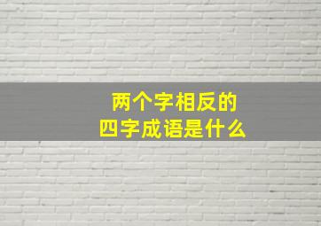 两个字相反的四字成语是什么