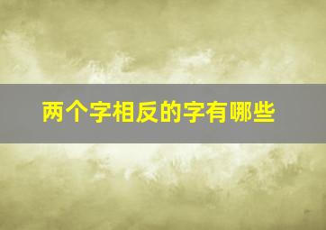 两个字相反的字有哪些