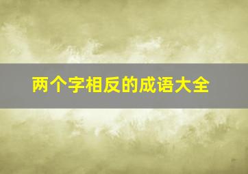 两个字相反的成语大全