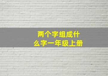 两个字组成什么字一年级上册