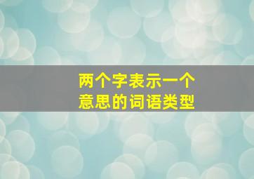 两个字表示一个意思的词语类型