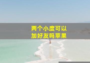 两个小度可以加好友吗苹果