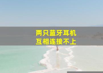 两只蓝牙耳机互相连接不上