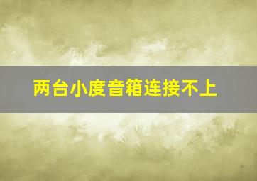 两台小度音箱连接不上