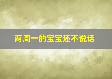 两周一的宝宝还不说话