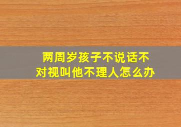 两周岁孩子不说话不对视叫他不理人怎么办