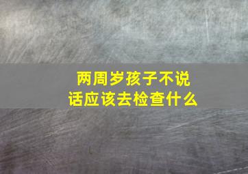 两周岁孩子不说话应该去检查什么