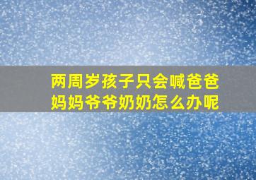 两周岁孩子只会喊爸爸妈妈爷爷奶奶怎么办呢