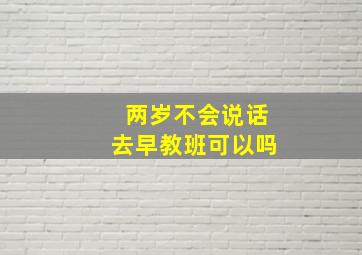 两岁不会说话去早教班可以吗