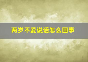 两岁不爱说话怎么回事