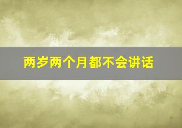 两岁两个月都不会讲话