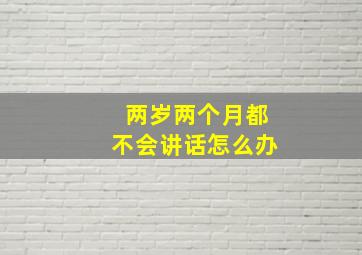 两岁两个月都不会讲话怎么办