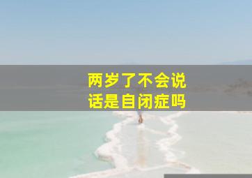 两岁了不会说话是自闭症吗