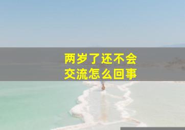 两岁了还不会交流怎么回事