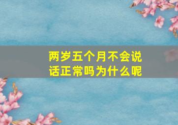 两岁五个月不会说话正常吗为什么呢