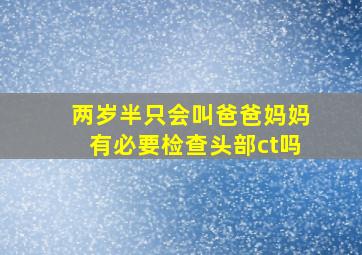 两岁半只会叫爸爸妈妈有必要检查头部ct吗