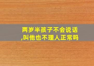 两岁半孩子不会说话,叫他也不理人正常吗