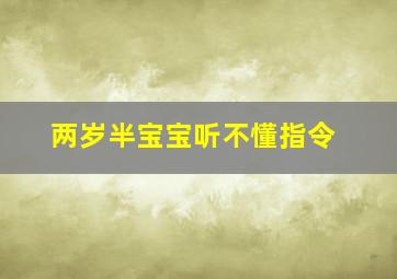 两岁半宝宝听不懂指令