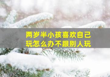 两岁半小孩喜欢自己玩怎么办不跟别人玩