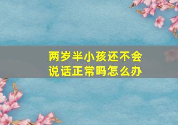 两岁半小孩还不会说话正常吗怎么办