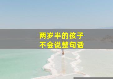 两岁半的孩子不会说整句话