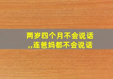 两岁四个月不会说话,,连爸妈都不会说话