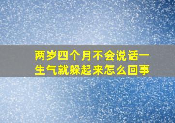 两岁四个月不会说话一生气就躲起来怎么回事