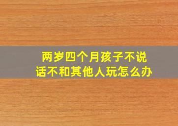 两岁四个月孩子不说话不和其他人玩怎么办