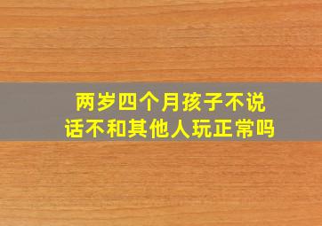 两岁四个月孩子不说话不和其他人玩正常吗